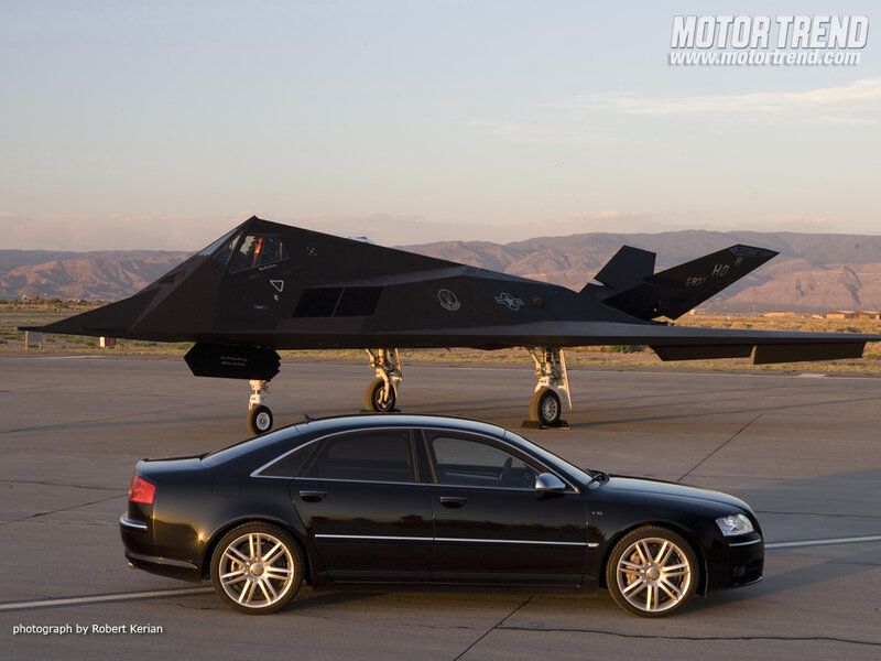 Black Car and Stealth Jet