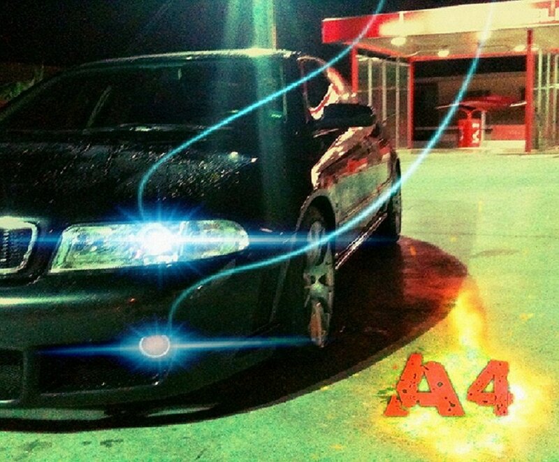 Black Car at Gas Station