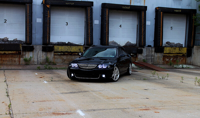 Black car at loading dock