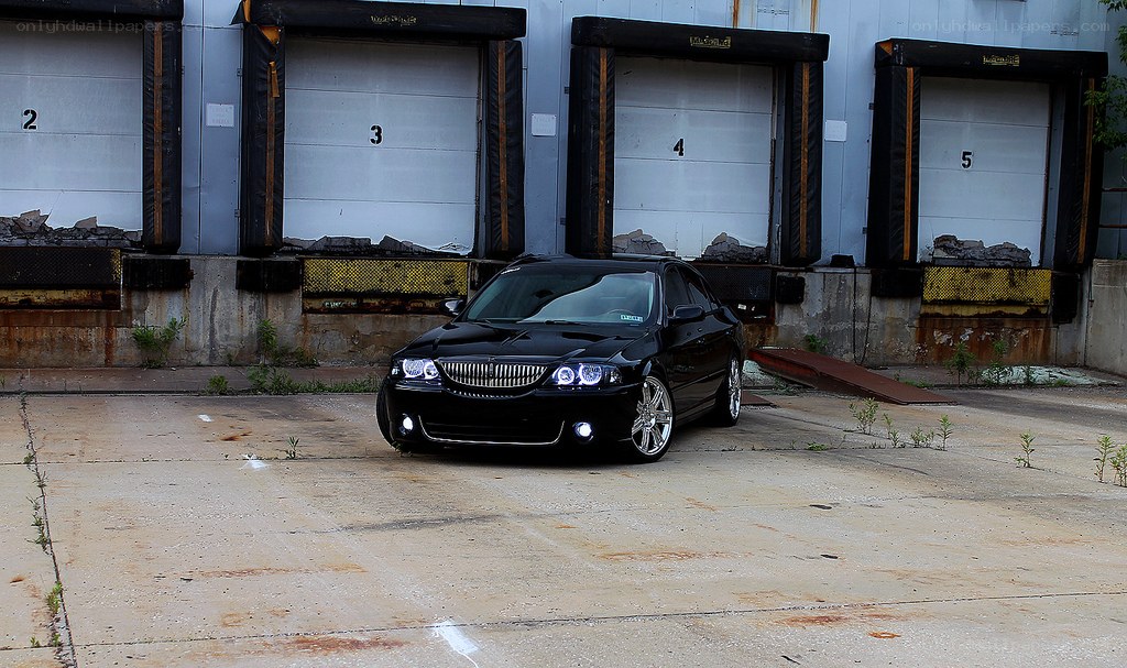 Black car at loading dock