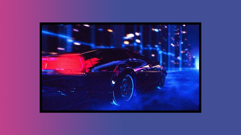 Black Car at Night — Blue, Dark