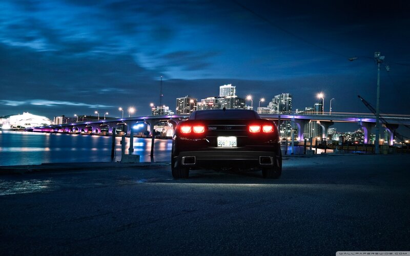 Black Car at Night — Blue