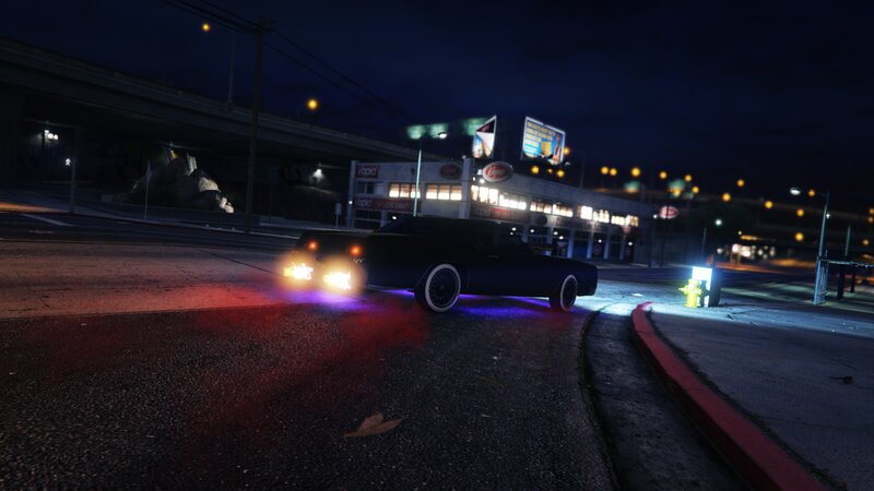 Black Car at Night — Dark, Urban