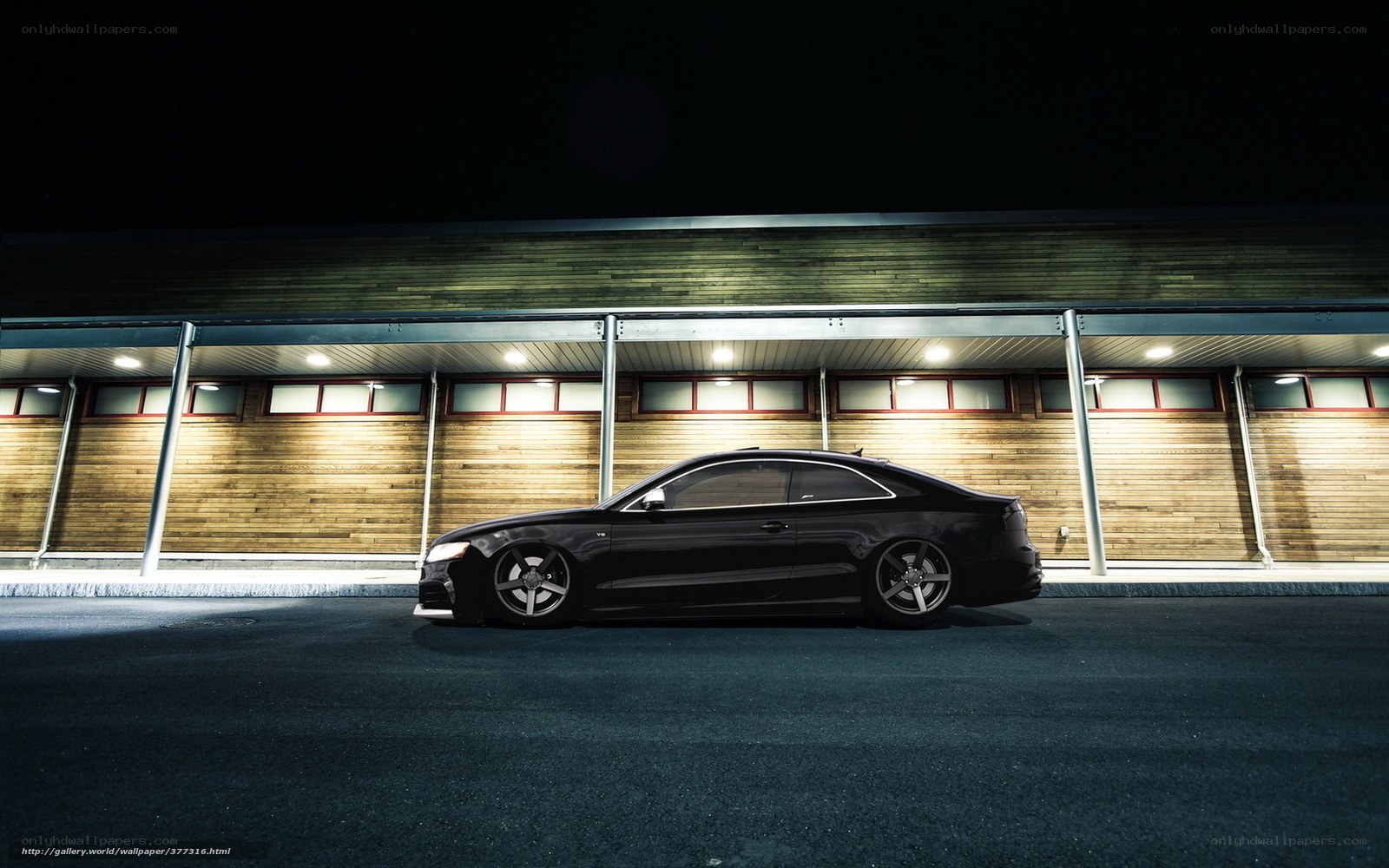 black car at night
