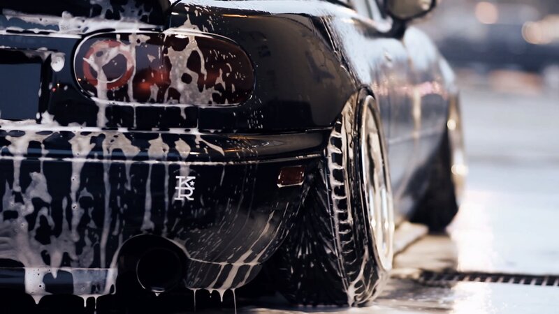 Black Car Being Washed