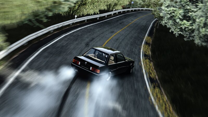 Black Car Drifting — Dynamic, 3d Render, Road