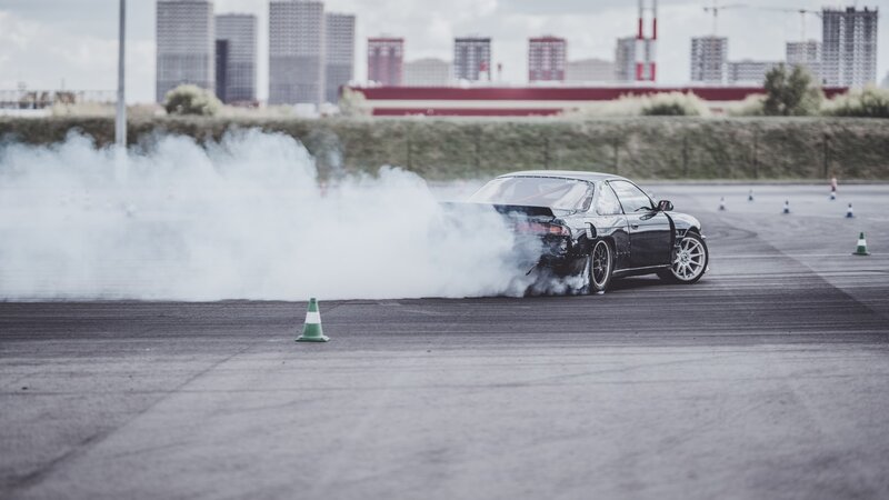Black Car Drifting — Gray