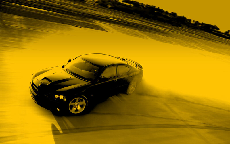 Black car drifting on track