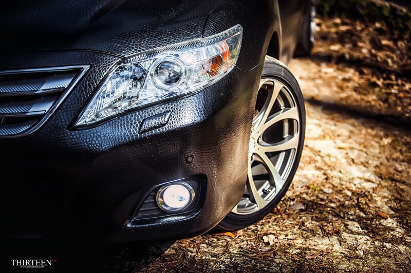 Black Car Front End — Dramatic, Afternoon
