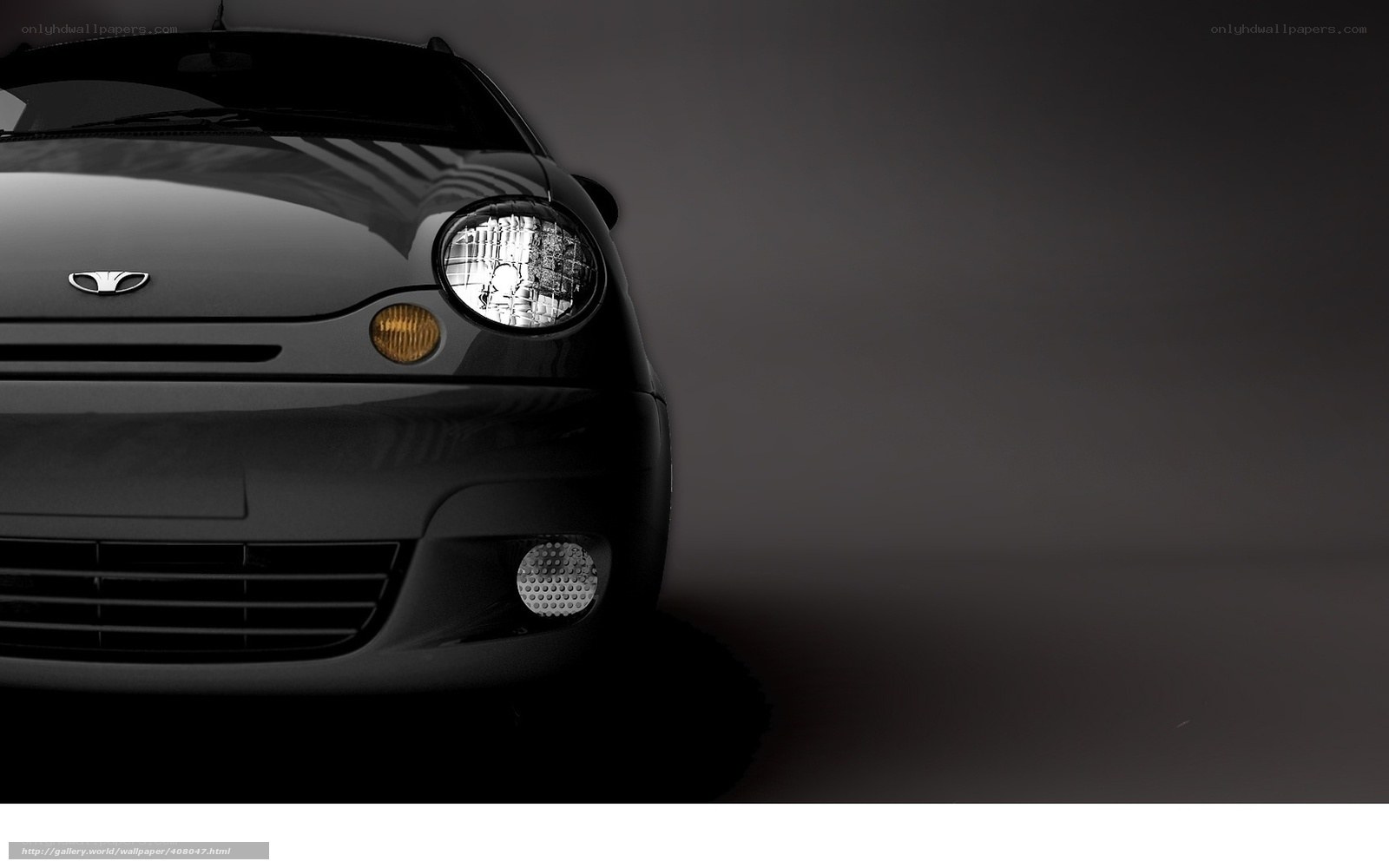 black car front view