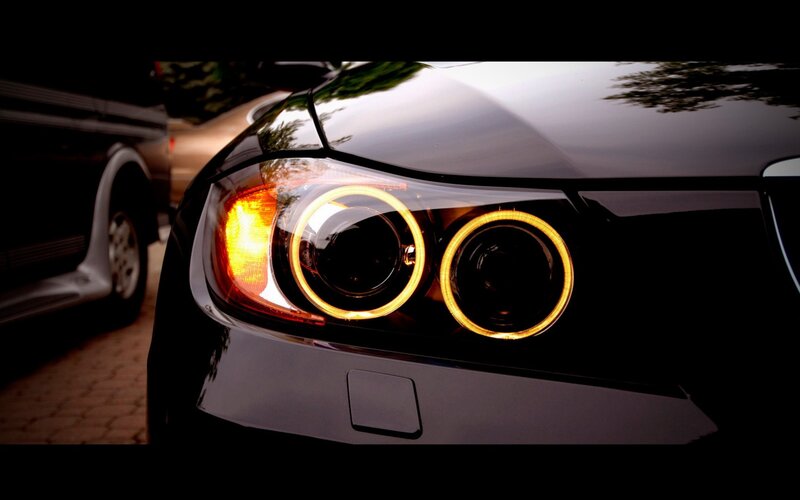 Black Car Headlights — Dramatic