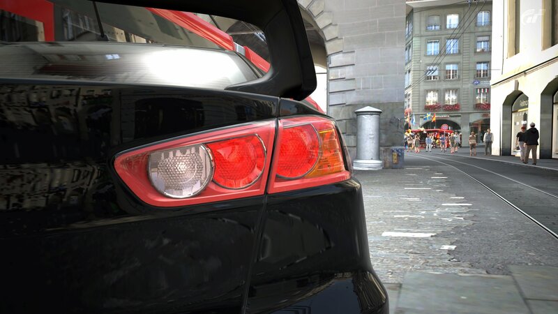 black car in city street
