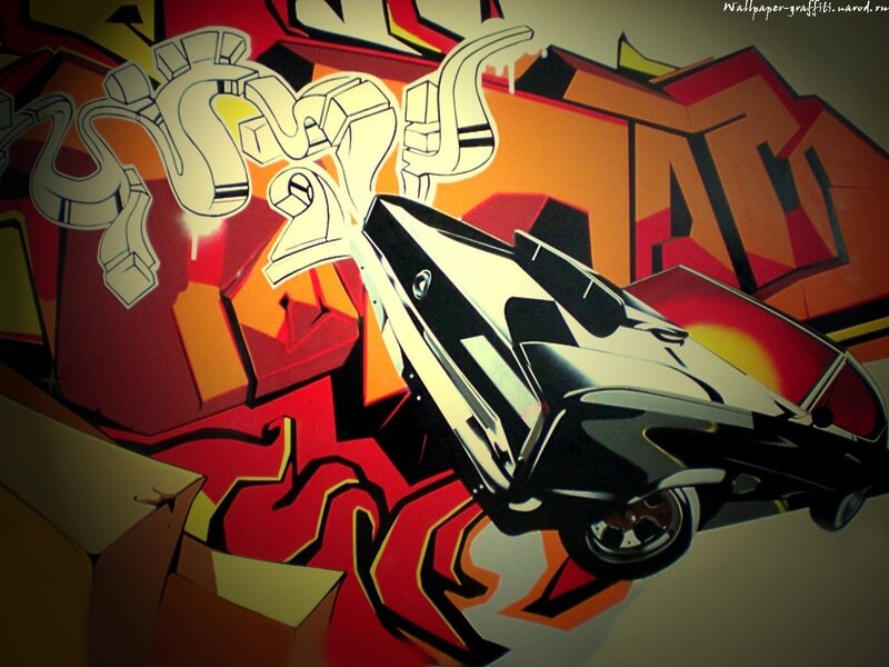 Black Car in Graffiti Art