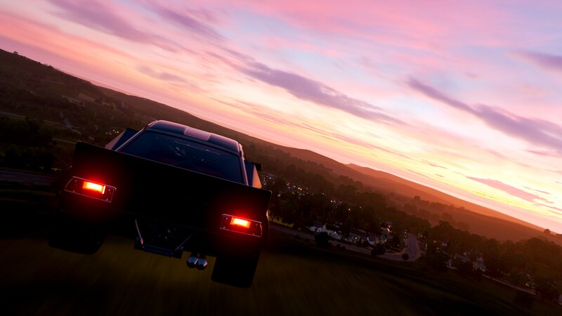 Black Car in Mid-air