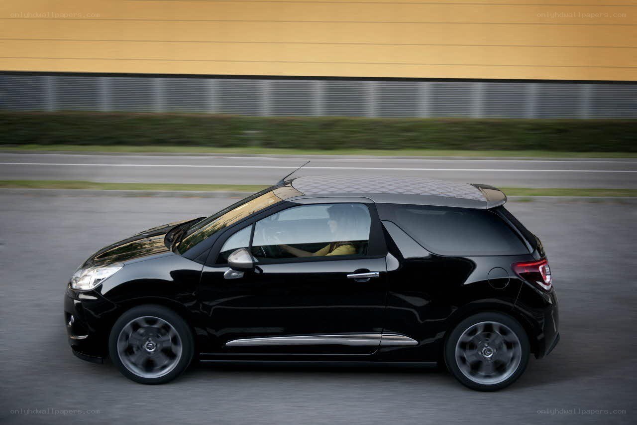 black car in motion