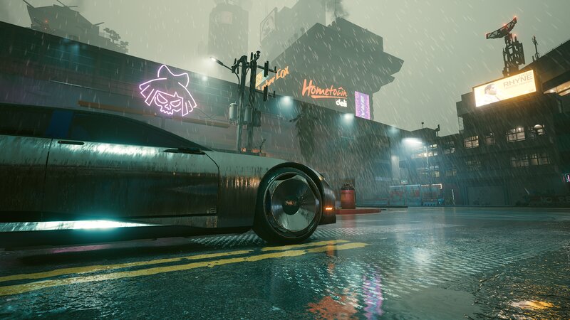 Black Car in Rain — Gray