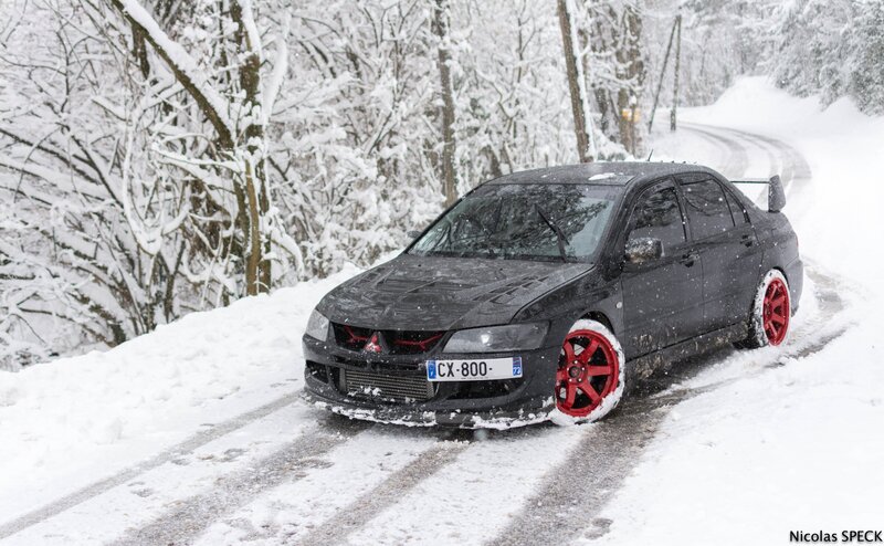 Black Car in Snow — Cold, Wintry