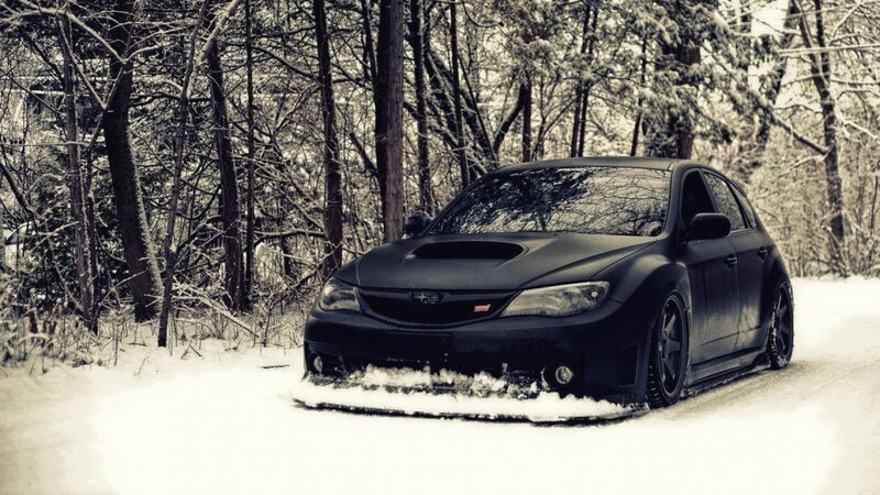 Black Car in Snow — Dramatic
