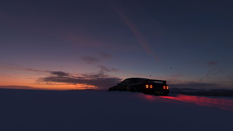 Black Car in Snow — Purple