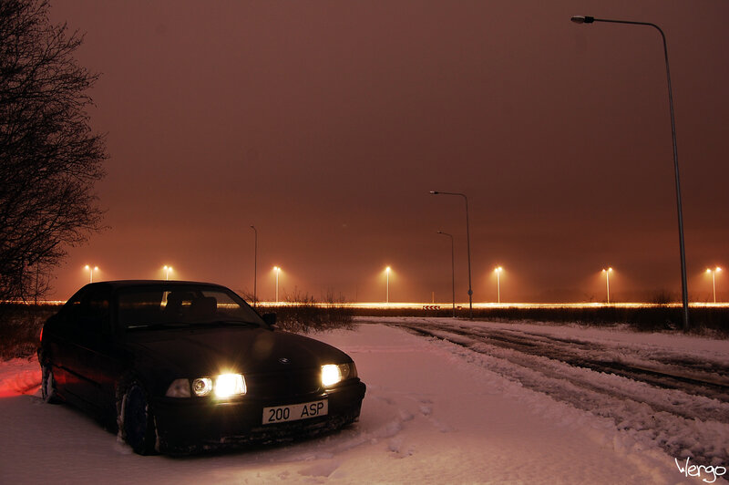 Black Car in Snow