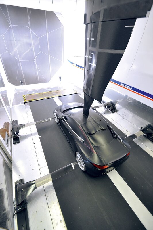 Black Car in Wind Tunnel