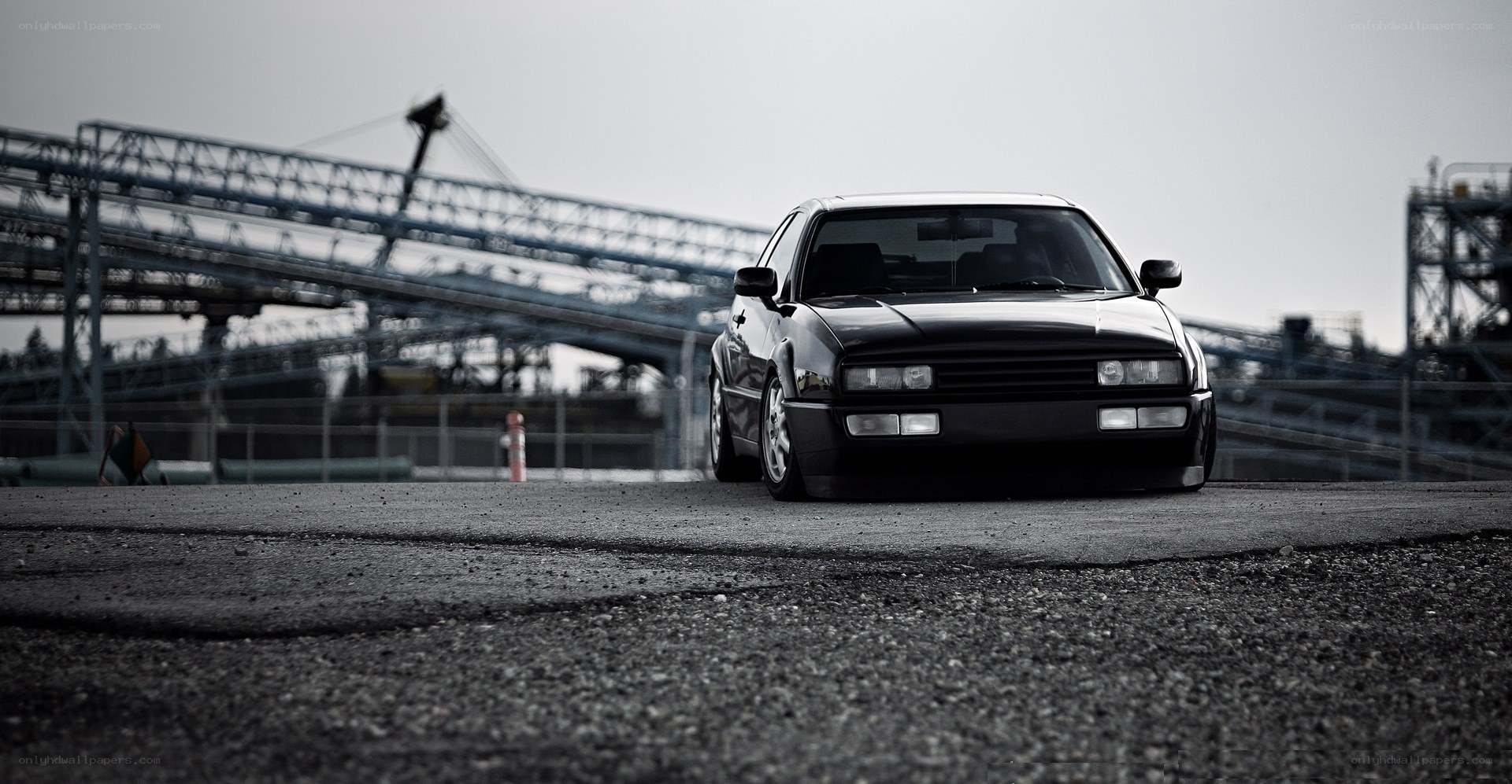 black car on asphalt