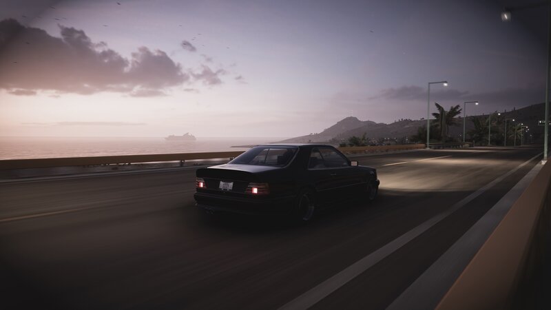 Black Car on Bridge — Serene