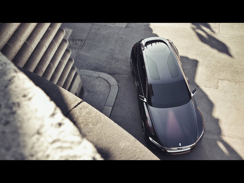 Black car on city street