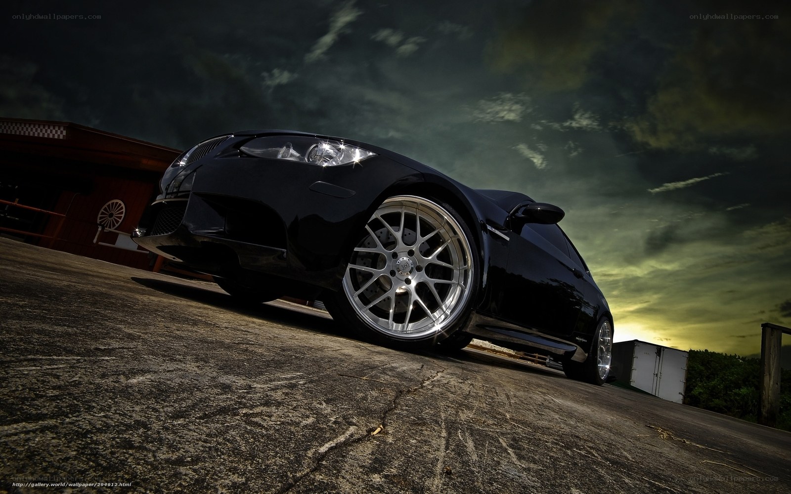 black car on concrete
