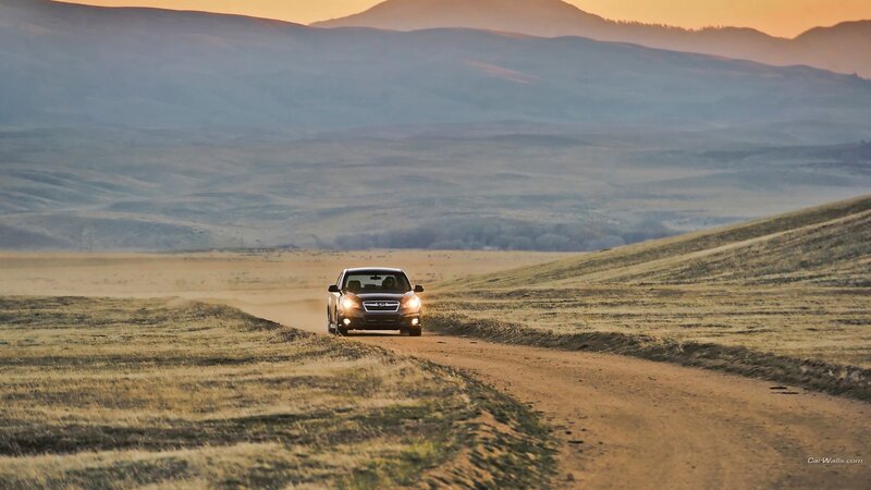 Black Car on Dirt Road — Brown, Serene