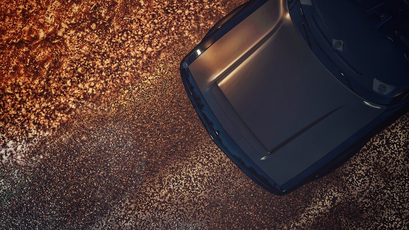 Black Car on Gravel