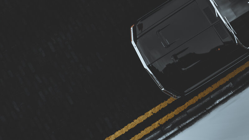 Black Car on Road — Dark, Night