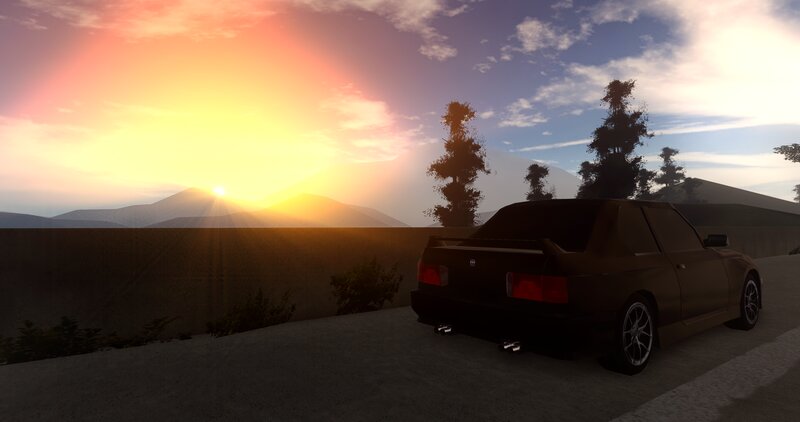 Black Car on Road — Orange