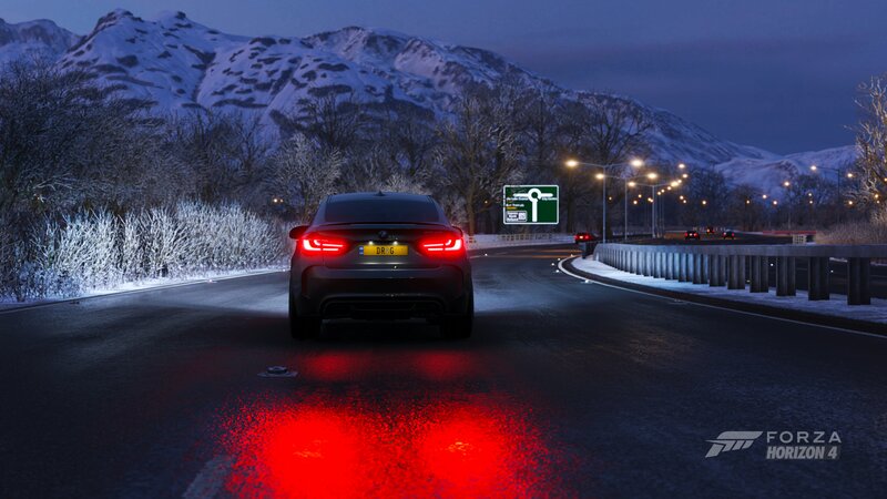 Black Car on Road — Red
