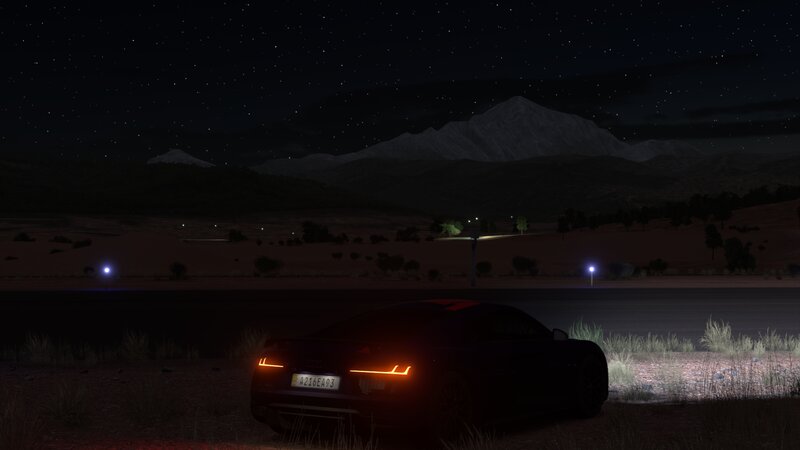 Black Car on Roadside — Serene
