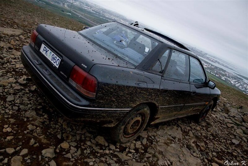 Black Car on Rocky Hill