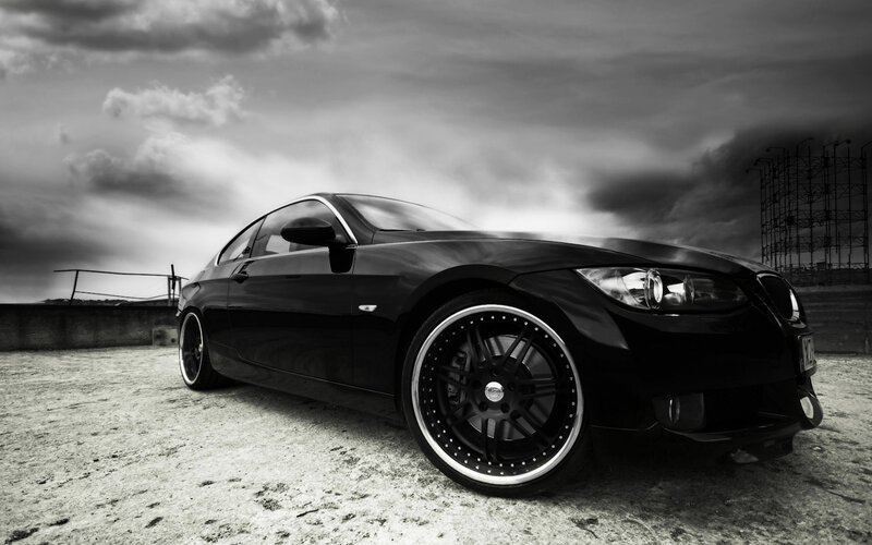 Black car on rooftop