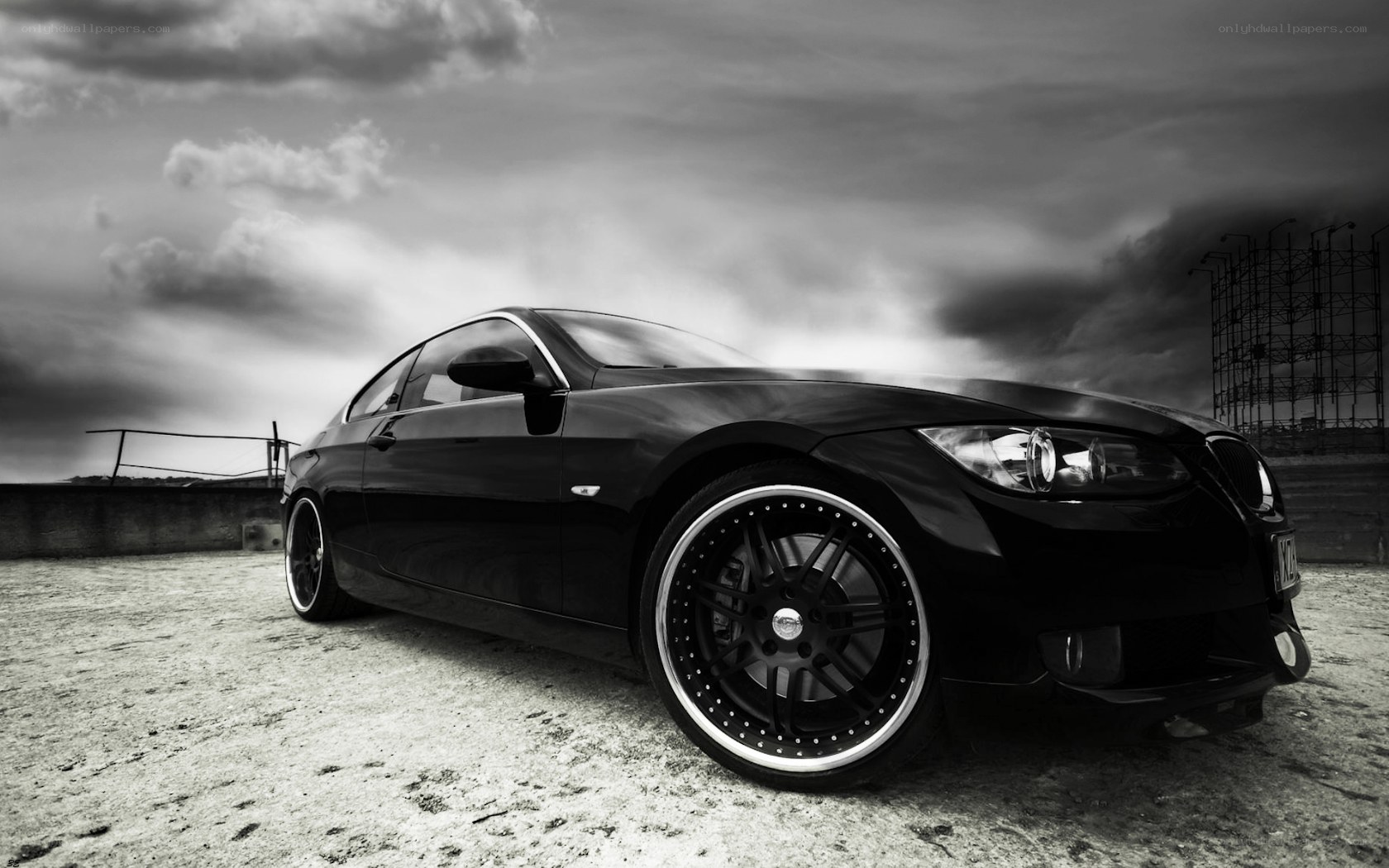 Black car on rooftop