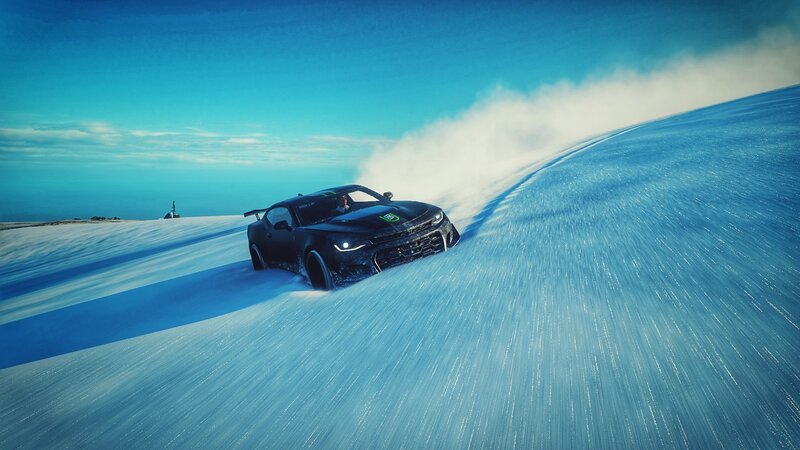 Black Car on Snow — Blue
