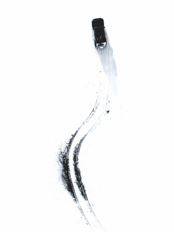 Black Car on Snow