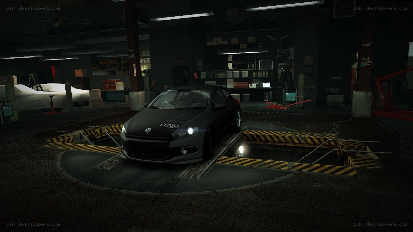 black car on turntable