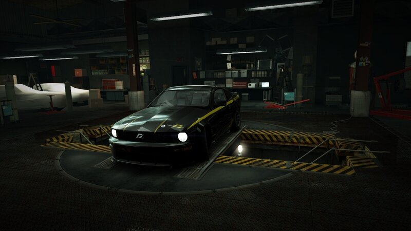 black car on turntable