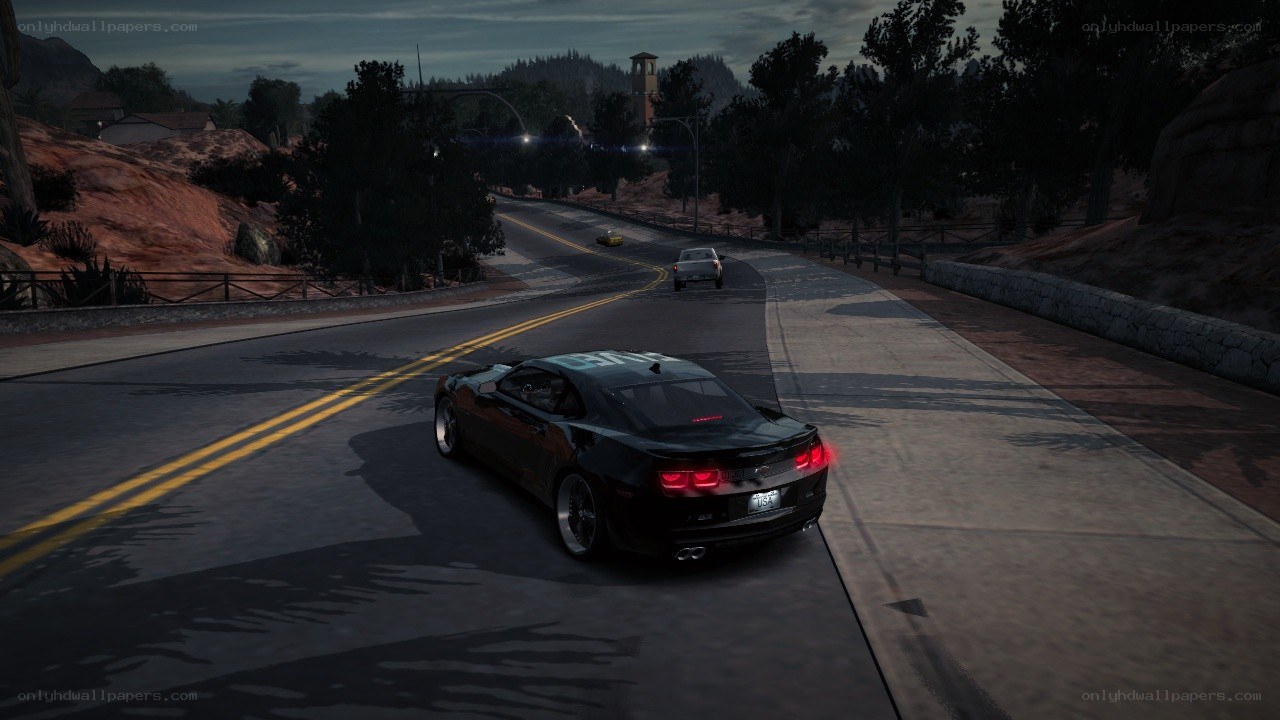 Black car on winding road