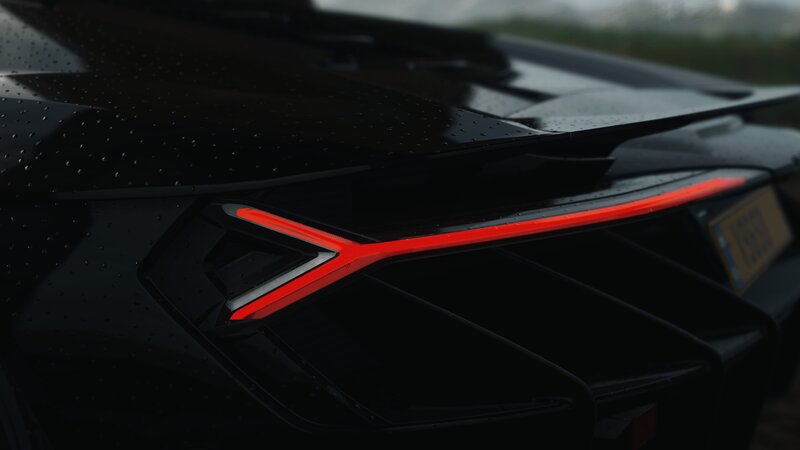Black Car Taillight — Dramatic