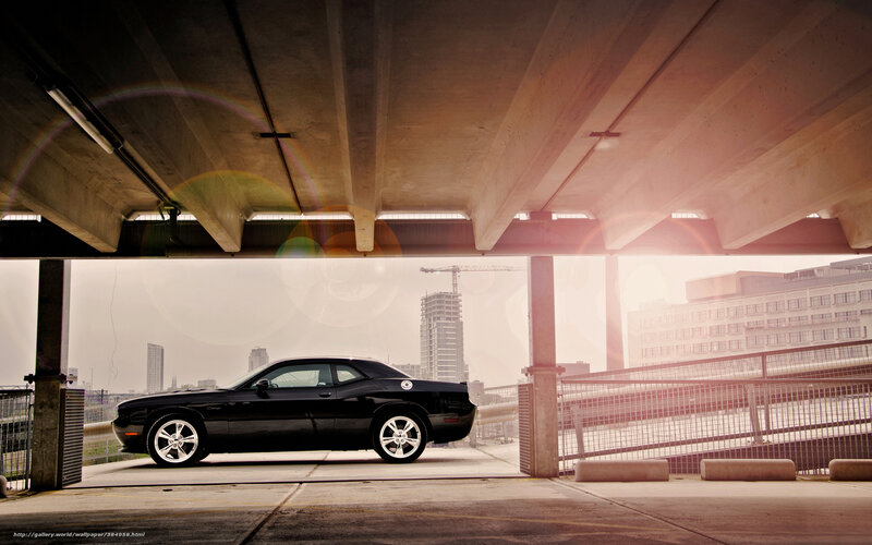 Black car under concrete bridge