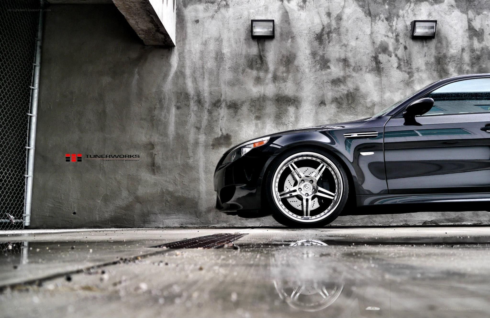 black car with custom wheels