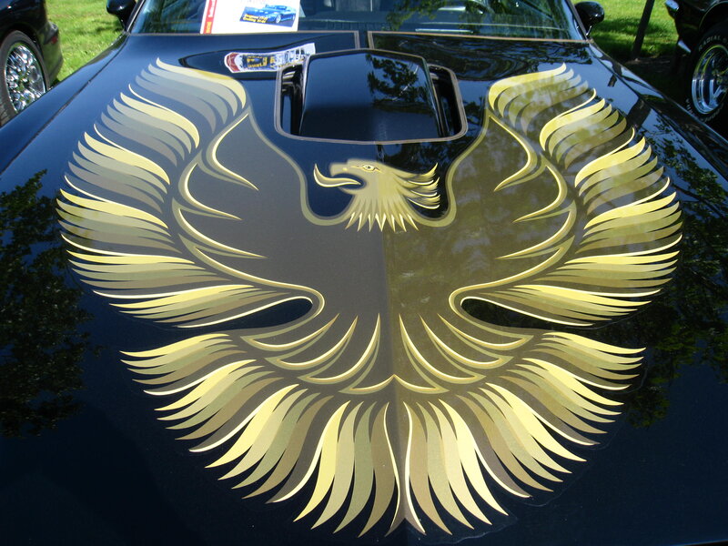 Black Car with Eagle Decal