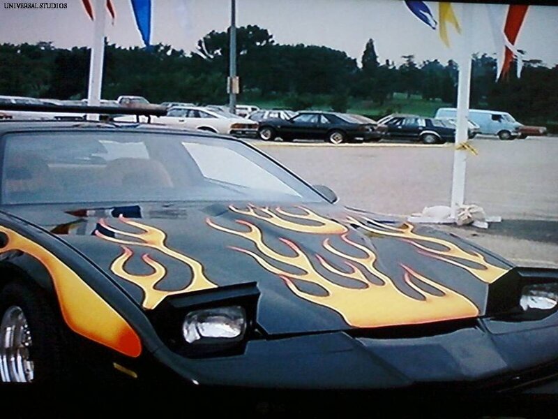 Black Car with Flame Decals — Neutral, Afternoon