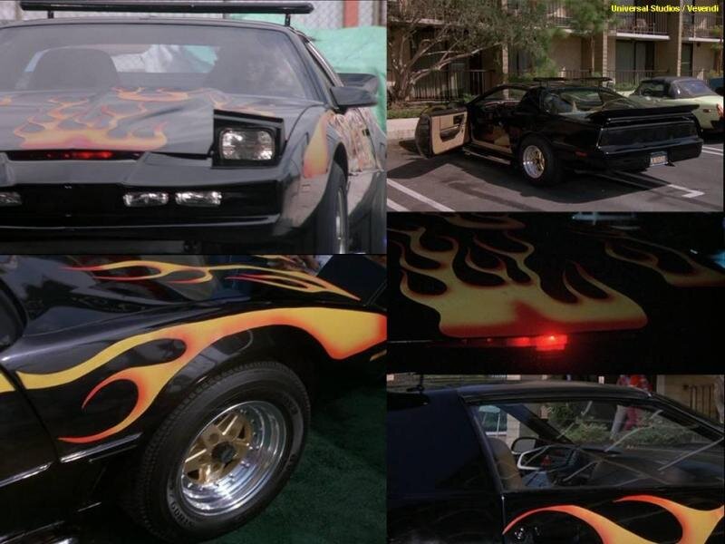 Black Car with Flames — Dramatic