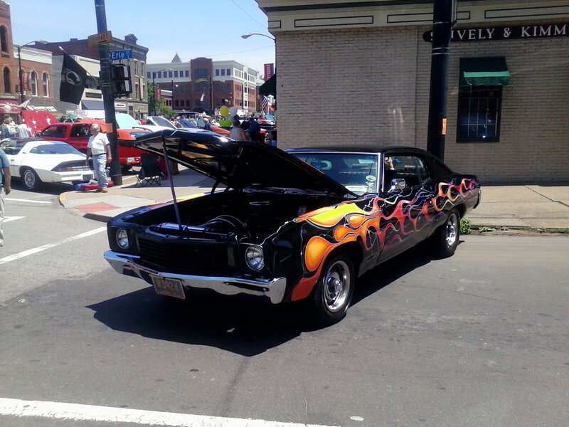 Black Car with Flames — Outdoor, Afternoon